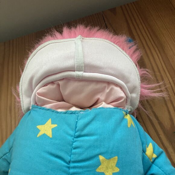 Dakin Blue Alien Wizard Hand Puppet Vintage Stars Pink Hair 1987 French Canada - Picture 14 of 16